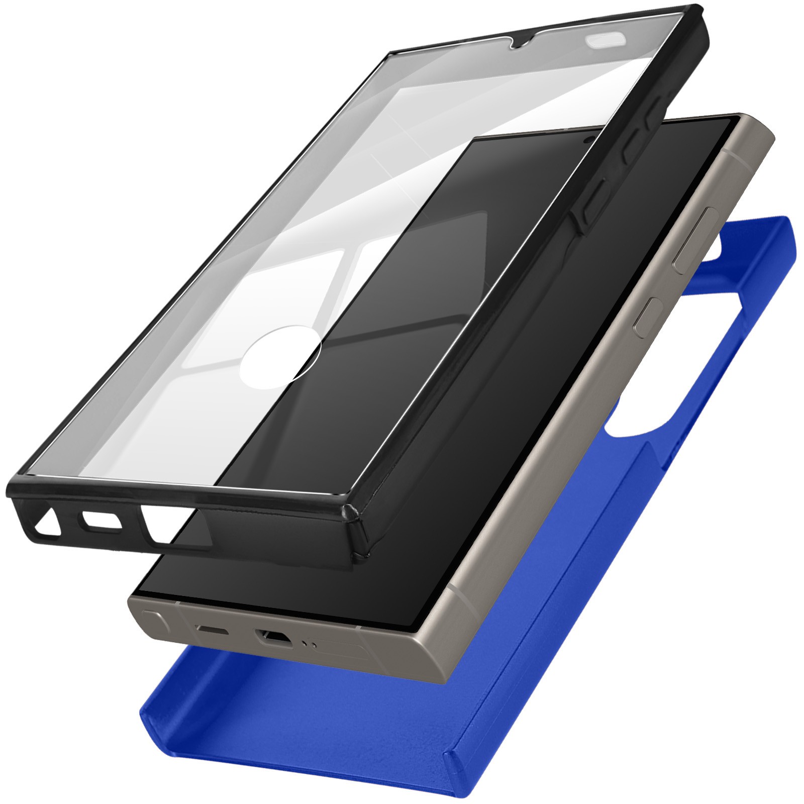Coque Galaxy S24 Ultra Etui Protection Intégrale pour Usage Quotidien Bleu