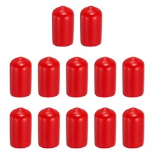 Pool Tip Cover Rubber Cue Protector Billiard Pool Cover 10mm & 12Pcs & Red