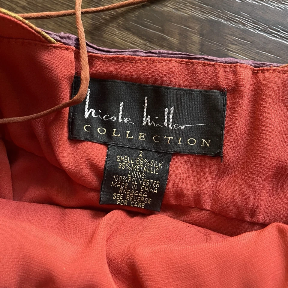 Vintage Y2K Nicole Miller Silk Blend Abstract Whimsigoth Babydoll Tank Top 2 XS - Image 4 of 4