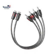 1Ft RCA 1 Female to 2 Male Audio Speaker Y Adapter Splitter Cable 2 Pack