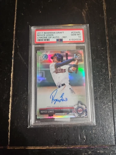 2017 Bowman Chrome ROYCE LEWIS 1st AUTO Refractor /499 PSA 10 GEM MINT Twnis 