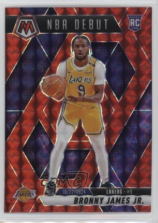2024-25 Panini Mosaic NBA Debut Red Prizm Bronny James Jr #262 Rookie RC 18rw