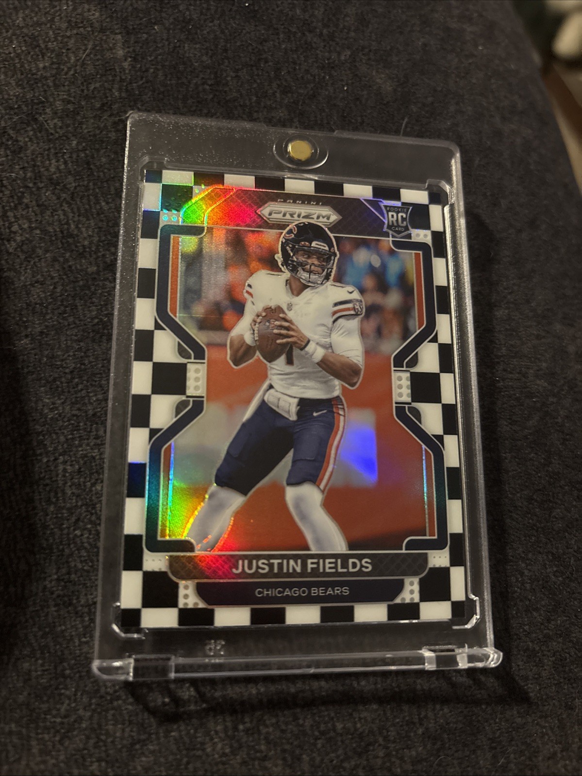 2021 Panini Prizm Rookie Justin Fields #334 Black and White Checker Prizm SSP