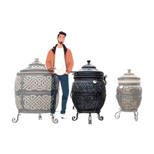 Tandoor Atlant Graphit von Lyrin24 Grand Tandyr BBQ Grill Sets wählbar Schamott