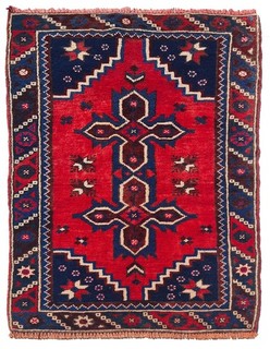 Authentic Hand Knotted Vintage Turkish Wool Area Rug 3.8 x 2.4 Ft