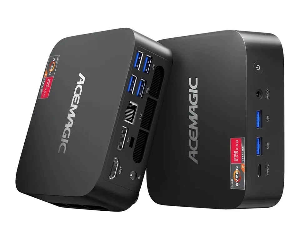 ACEMAGIC Mini PC AMD Ryzen 7 5700U Mini PC 32GB DDR4 512GB SSD Silent (BLACK) K1 - Image 2 of 4