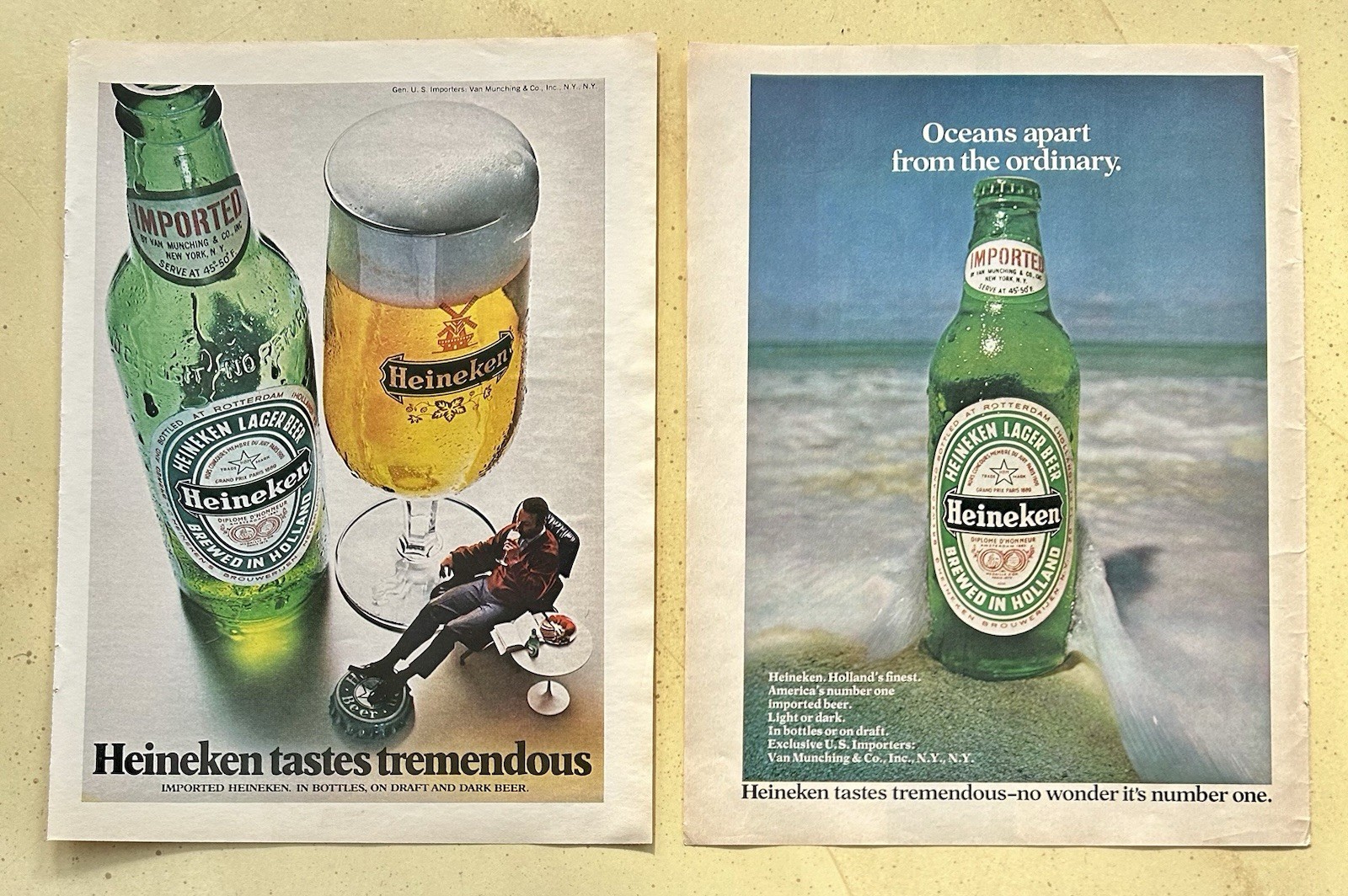Heineken Beer Original Vintage Print Ads | Full Page x2
