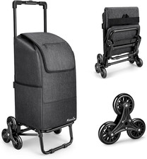 KEDSUM 2-In-1 Stair Climbing Grocery Cart, 300LB Shopping Cart, Black