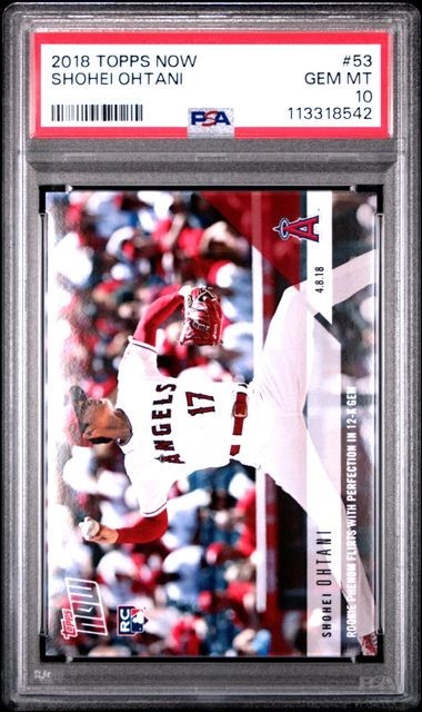 2018 Topps Now Shohei Ohtani RC PSA 10 GEM MINT #53 Flirts With Perfection 12K @