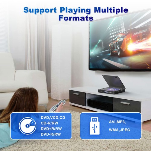 DVD Player für TV Alle Region Freier Tragbarer Mini DVD CD Player mit HD 1080... - Bild 5 von 8