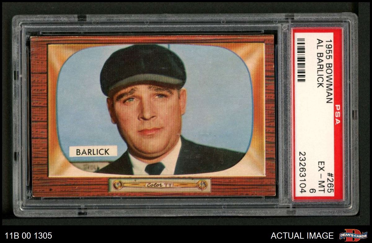 1955 Bowman #265 Al Barlick RC UMPIRE HOF PSA 6 - EX/MT