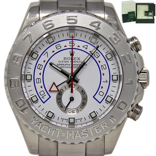 Rolex Yacht-Master II 116689 White Gold Engraved 2012 Box/Pape...