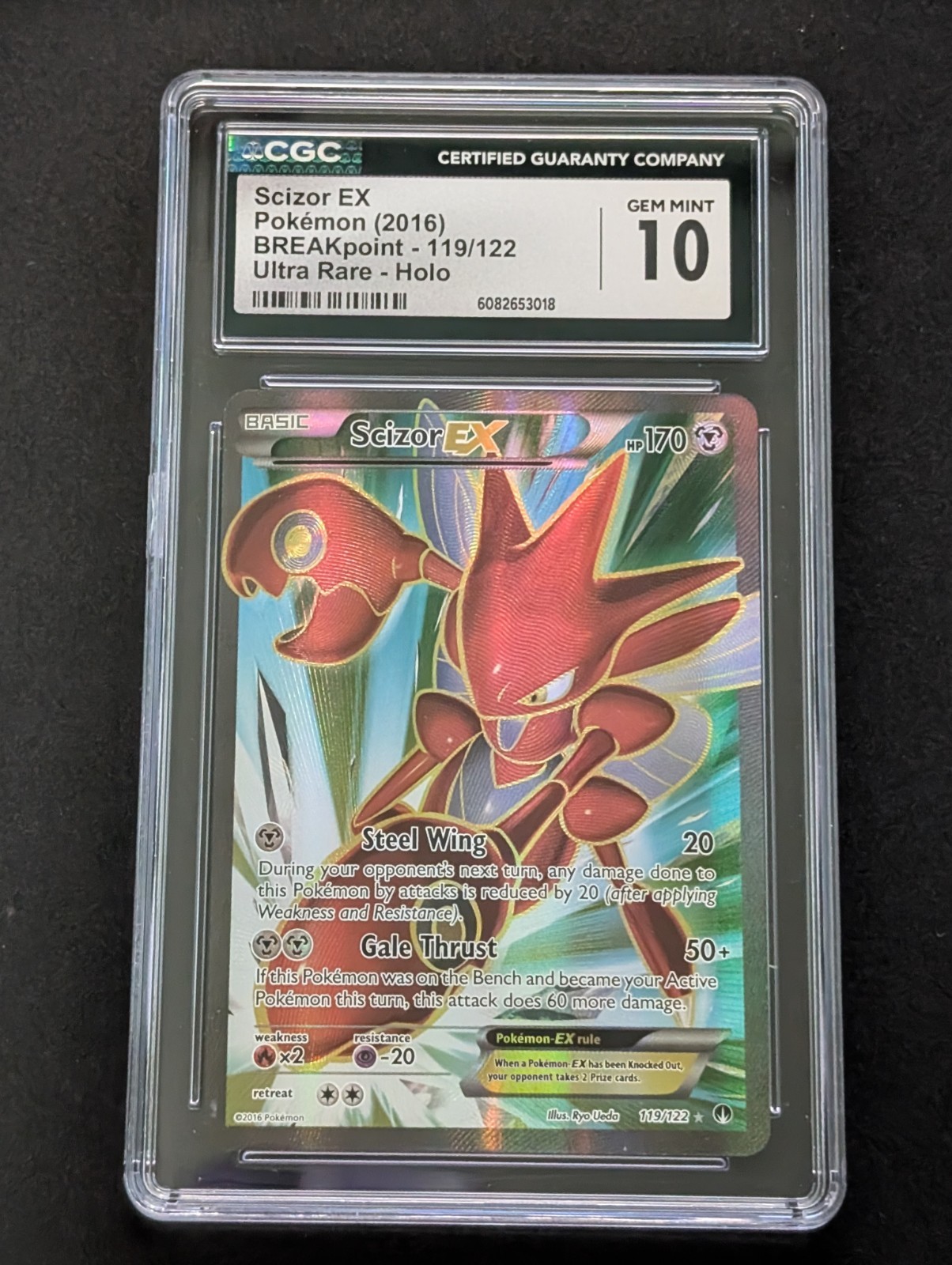 CGC 10 GEM MINT Scizor EX 2016 BREAKpoint 119/122 Ultra Rare Holo Pokemon Card