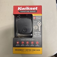 Kwikset Signature Series- Midtown Keyed Deadbolt Lock- Matte Black- SmartKey