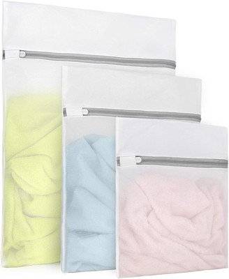 3Pcs Durable Fine Mesh Laundry Bags for Delicates (1Large, 1Medium, 1Small)