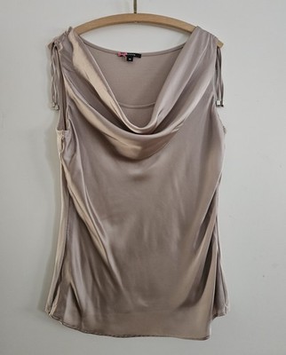 COMMA, Damen-Satinbluse ~ Gr. 40, Beige Champagner
