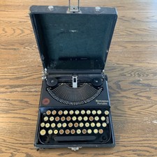ANTIQUE 1920's REMINGTON #1 PORTABLE TYPEWRITER & HARD CASE WORKING CONDITION thumbnail