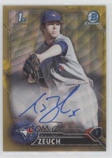 2016 Bowman Draft Chrome Pick Gold Wave Refractor 22/50 TJ Zeuch Auto md3