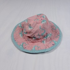 Pottery Barn Kids PBK Reversible Whale Bucket Hat Baby Girl 6-12 M Beach Pool
