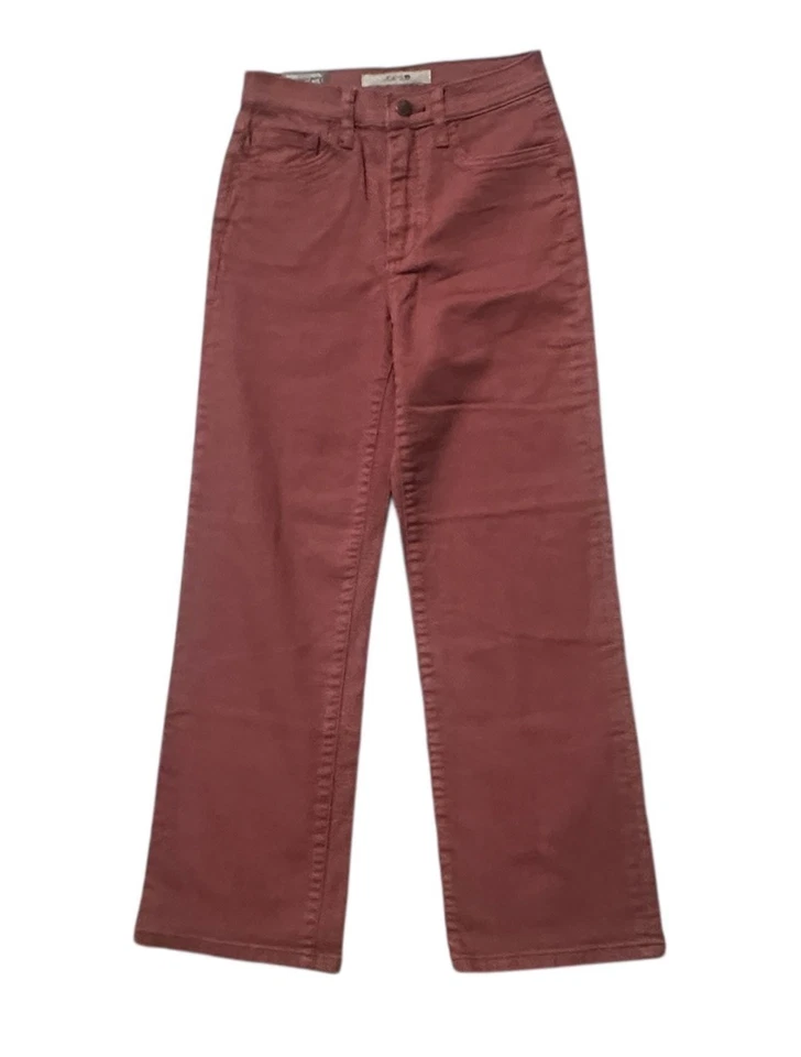 Pantalones de mezclilla Joe's impecables tiro alto pierna ancha recortados rosa ceniza talla 23 nuevos con etiquetas Foto 2 de 4