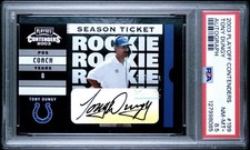 2003 Playoff Contenders #199 TONY DUNGY Rookie RC Ticket Auto #/574 PSA 8.5 HOF