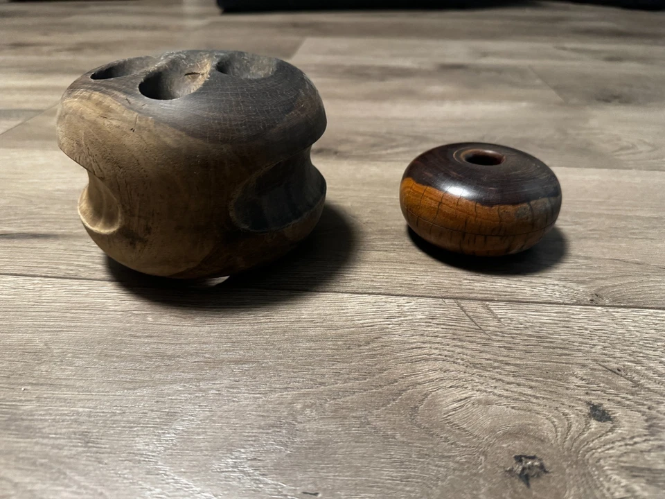 Lote De 2 Barcos Antiguos Bloque Deadeye Pully Boat Náutico Madera Marítimo Foto 2 de 4