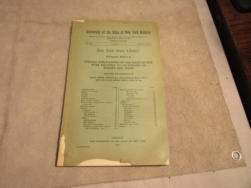 1917 University of the State of New York Bulletin Publications of the state of N