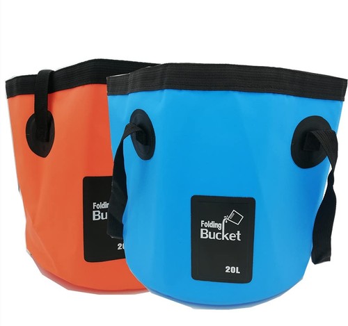 (2Pack) Collapsible Buckets, Camping Water Storage Container 5 Gallon(20L) Po...