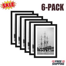 12x18 Picture Frame Display Pictures 11x17 with Mat or 12x18 Without Mat 6 PCS