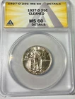 1927 D USA Standing Liberty Quarter PLEASING Lustrous Coin ANACS MS60 details