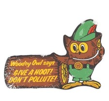 Woodsy Owl Give A Hoot Don  t Pollute 5  Inch Nostalgia Retro Large Sticker Decal