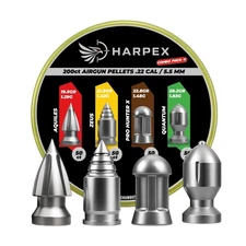 HARPEX Aquiles 200 Count / 4 Type 5.5mm .22 Caliber HUNTING PELLETS SAMPLER