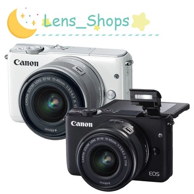 Canon EOS M10 Mirrorless Digital Camera with EF-M 15-45mm Lens 18MP Black/White - Image 1 of 4