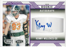 2020 SAGE HIT Rookie Autographs #A72 Kenny Willekes Purple, Minor Creases