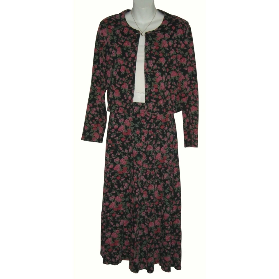 Laura Ashley Outfit Vintage 80s Cottagecore Cottage Prairie Skirt Regency Floral - Image 2 of 4