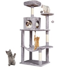 Cat Tree for Indoor Cats, 56.2" Cat Tower with Cat Condo, Sisal Scratching