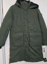 Spyder Womens Long Hooded Puffer Jacket Thyme Green Size Med NWT