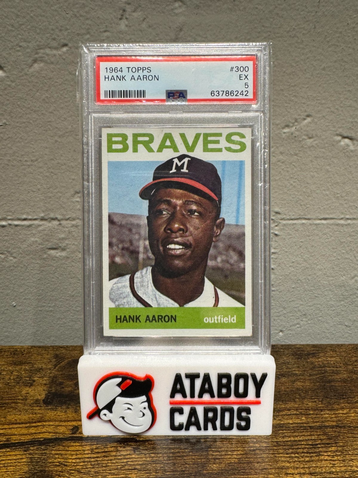 Hank Aaron 1964 Topps PSA 5 EX #300 Milwaukee Braves Vintage Baseball HOF