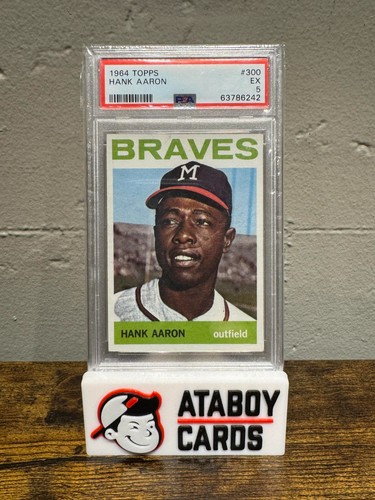 Hank Aaron 1964 Topps PSA 5 EX #300 Milwaukee Braves Vintage Baseball HOF