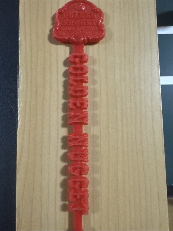 Golden Nugget Vegas Casino RedSWIZZLE STICK Barware Vintage