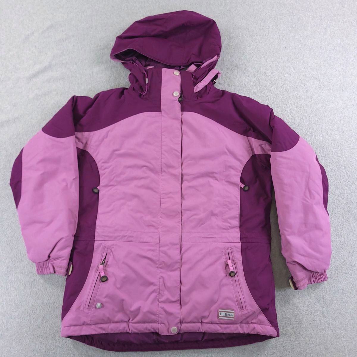 LL Bean Jacket Womens Small Petite Pink Purple Primaloft Winter