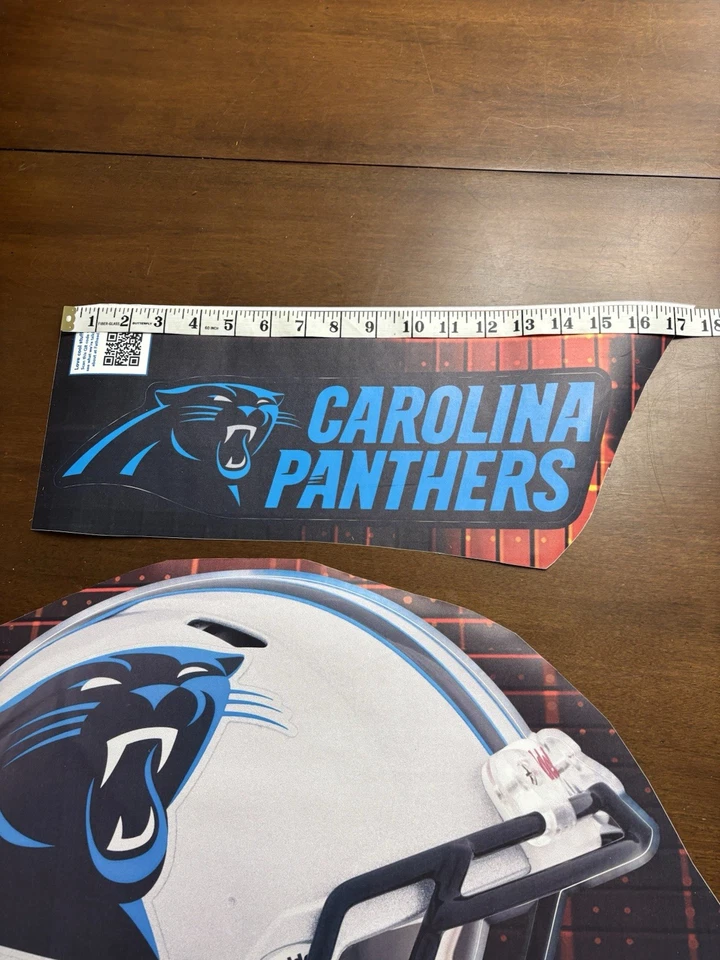 Cam Newton NFL Carolina Panthers 3 piezas arte de pared Fathead nunca usado tamaño natural Foto 4 de 4