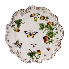 Coalport Strawberry Pattern Sheffield Edge Desert Plate 9" Vintage