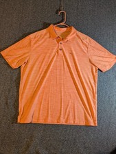 Tommy Bahama Palm Desert Tides IslandZone Polo Shirt Mens XL Orange Quick Drying