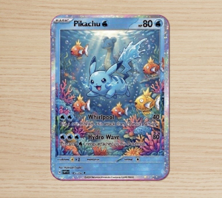 Pokemon PIKACHU Water Type Concept Shiny Magikarp Lapras Trading Card ONLY 50! Pokemon PIKACHU Water Type Concept Shiny Magikarp Lapras Trading Card ONLY 50!