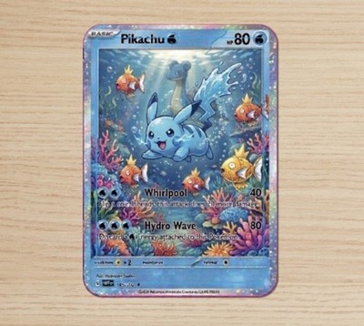 Pokemon PIKACHU Water Type Concept Shiny Magikarp Lapras Trading Card ONLY 50!