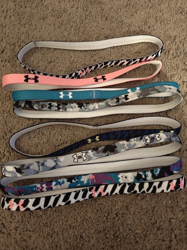Girl's Under Armour 18" Around Headbands With Grips Multiple Colors Lot of 8 
