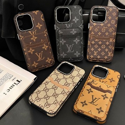 Vintage Dual Card Pocket Leather Phone Case For iPhone 13 14 15 Pro Max 16 Plus