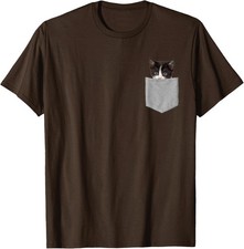 Cute Cat Peeking In Pocket Lover Funny Present Comedy Unisex T-Shirt