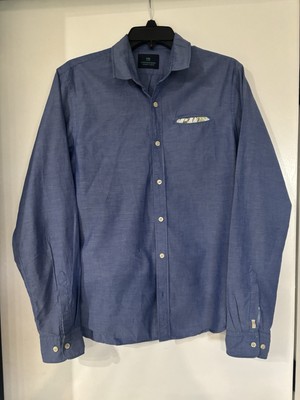 Scotch  And Soda Shirt  Medium  Blue  Button   #695